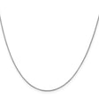 10K White Gold 0.7 mm Box Chain Necklace, Polished