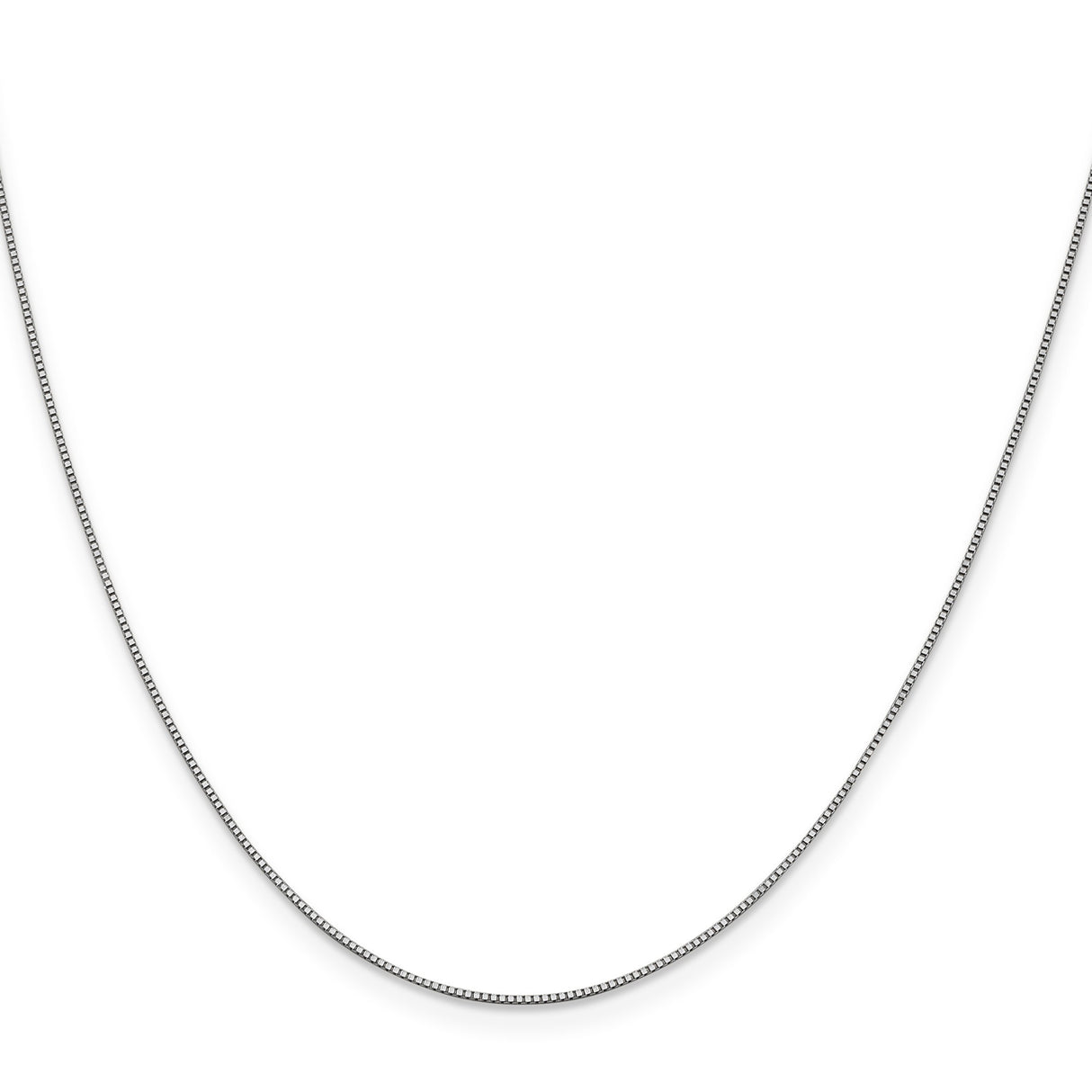 10K White Gold 0.7 mm Box Chain Necklace, Polished