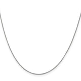 10K White Gold 0.7 mm Box Chain Necklace, Polished