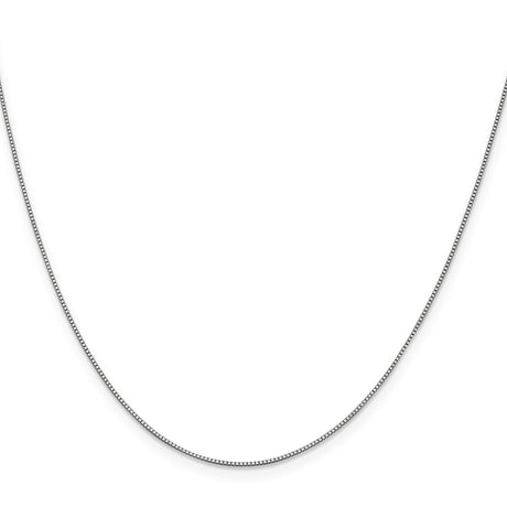 10K White Gold 0.7 mm Box Chain Necklace, Polished