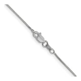 10K White Gold 0.7 mm Box Chain Necklace, Polished alternate angle