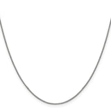 10K White Gold 0.9 mm Box Chain Necklace, Polished