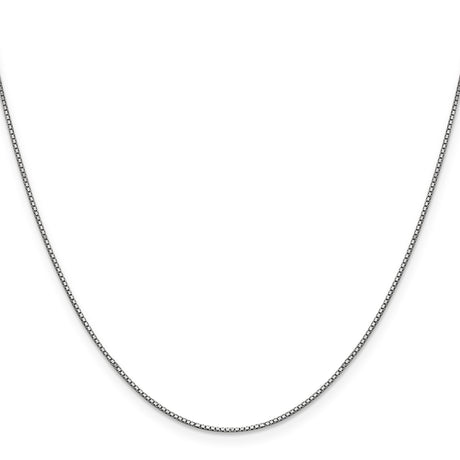 10K White Gold 0.9 mm Box Chain Necklace, Polished