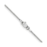 10K White Gold 0.9 mm Box Chain Necklace, Polished alternate angle