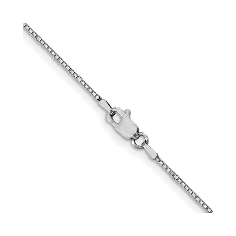 10K White Gold 0.9 mm Box Chain Necklace, Polished alternate angle