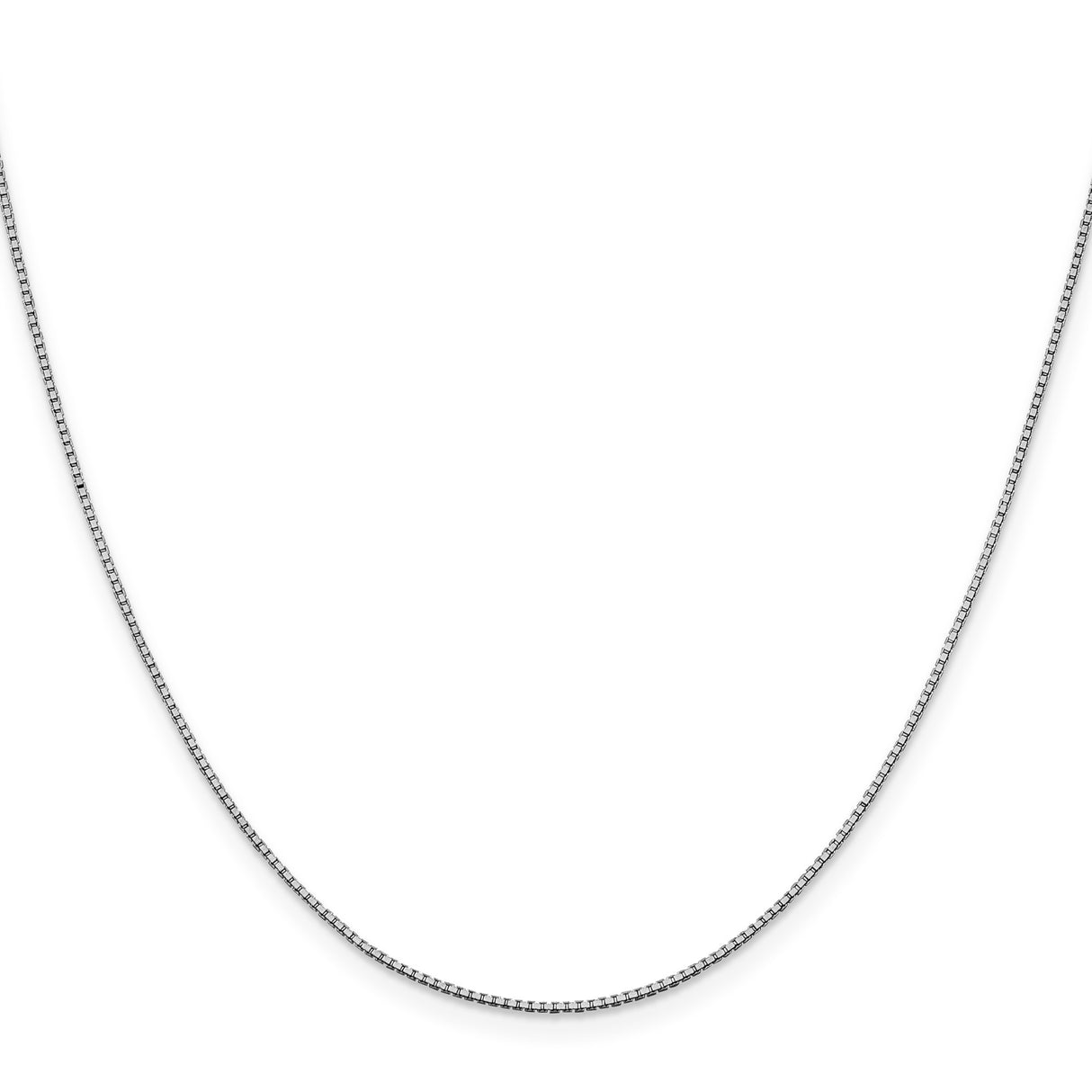 10K White Gold 0.95 mm Box Chain Necklace, Polished