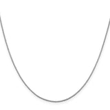 10K White Gold 0.95 mm Box Chain Necklace, Polished