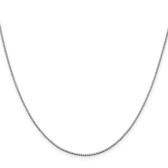 10K White Gold 0.95 mm Box Chain Necklace, Polished