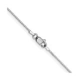 10K White Gold 0.95 mm Box Chain Necklace, Polished alternate angle