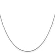 10K White Gold 1 mm Box Chain Necklace, Polished
