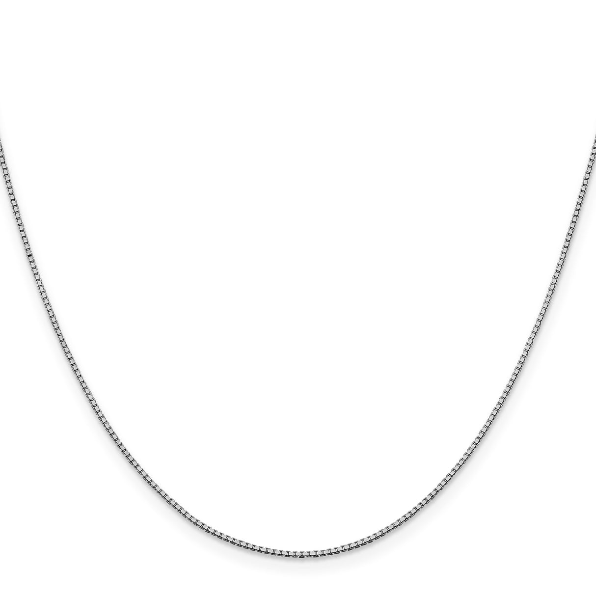 10K White Gold 1 mm Box Chain Necklace, Polished