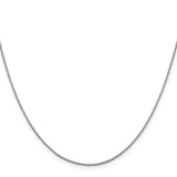 10K White Gold 1 mm Box Chain Necklace, Polished