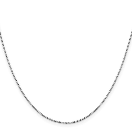 10K White Gold 1 mm Box Chain Necklace, Polished