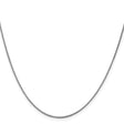 10K White Gold 1.05 mm Box Chain Necklace, Polished