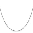 10K White Gold 1.1 mm Box Chain Necklace, Polished