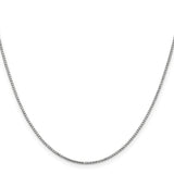 10K White Gold 1.1 mm Box Chain Necklace, Polished