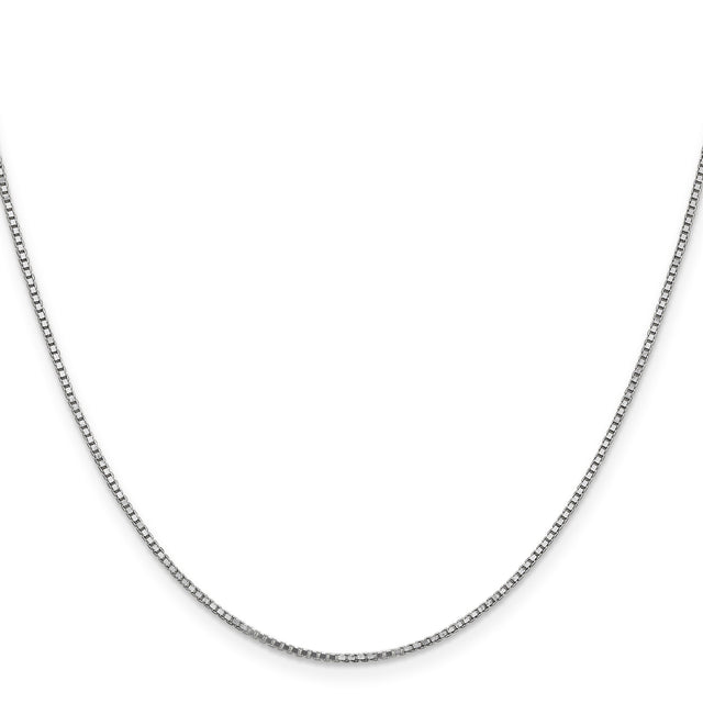 10K White Gold 1.1 mm Box Chain Necklace, Polished