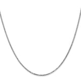 10K White Gold 1.25 mm Box Chain Necklace, Polished