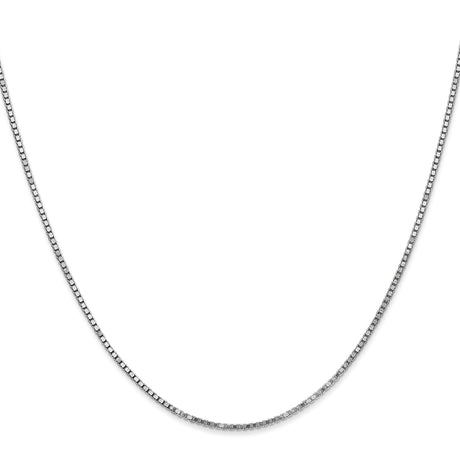 10K White Gold 1.25 mm Box Chain Necklace, Polished