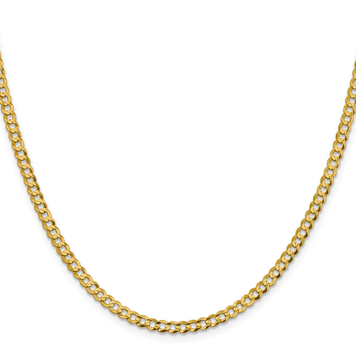 10K Yellow Gold 3.7 mm Polished Chain Necklace, Solid