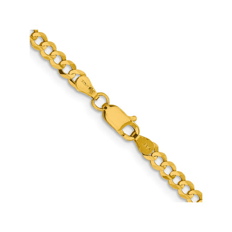 10K Yellow Gold 3.7 mm Polished Chain Necklace, Solid alternate angle