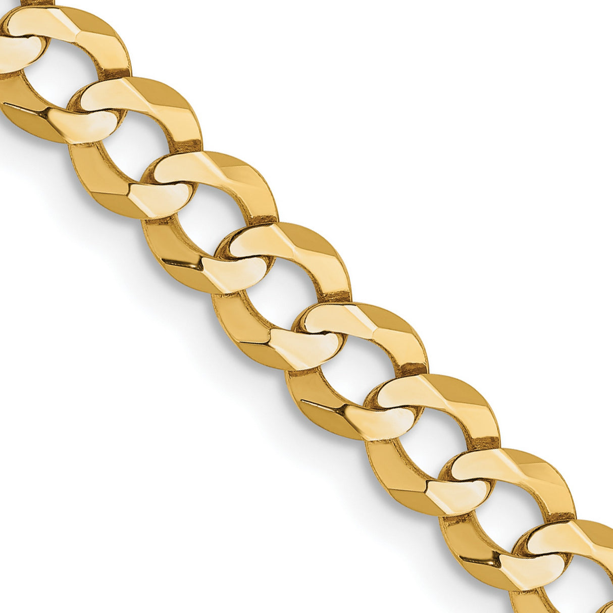 10K Yellow Gold 4.7 mm Polished Chain Necklace, Solid detail view