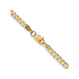 10K Yellow Gold 3 mm Curb Chain Necklace, Polished alternate angle