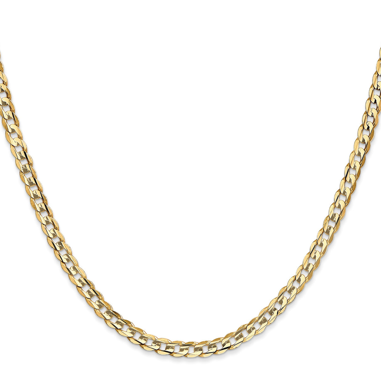 10K Yellow Gold 3.8 mm Curb Chain Necklace, Polished