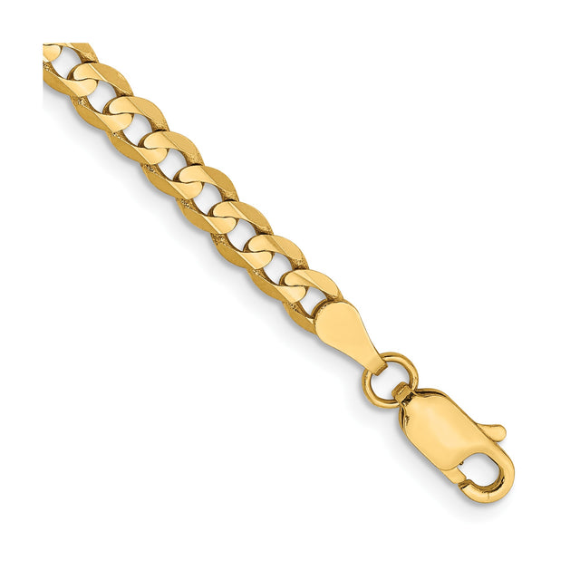 10K Yellow Gold 3.8 mm Curb Chain Anklet, Polished