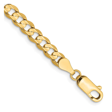 10K Yellow Gold 4.5 mm Curb Chain Anklet, Polished