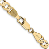 10K Yellow Gold 5.25 mm Curb Chain Necklace, Polished alternate angle
