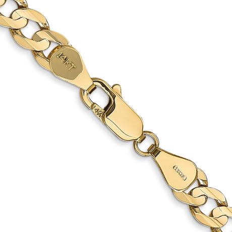 10K Yellow Gold 5.25 mm Curb Chain Necklace, Polished alternate angle