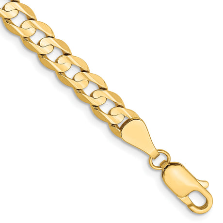 10K Yellow Gold 5.25 mm Curb Chain Bracelet, Polished