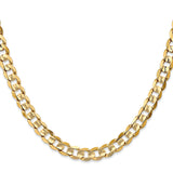 10K Yellow Gold 6.75 mm Curb Chain Necklace, Polished