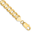 10K Yellow Gold 7.5 mm Curb Chain Bracelet, Polished