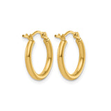 10k Yellow Gold Hoop Earrings, Classic Round Polished Hoops, Unisex Minimalist Jewelry