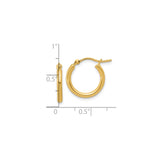 10k Yellow Gold Hoop Earrings, Classic Round Polished Hoops, Unisex Minimalist Jewelry