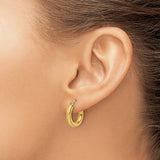10k Yellow Gold Hoop Earrings, Smooth Polished Finish, Latch Back Closure, Lightweight Design