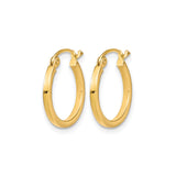 10k Yellow Gold Hoop Earrings, Polished Finish, Lightweight Classic Style for Women
