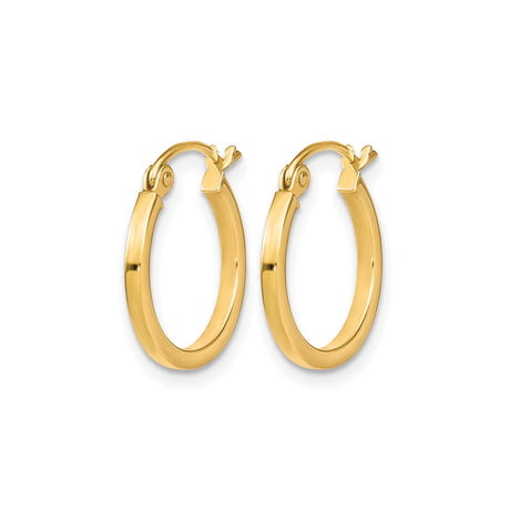 10k Yellow Gold Hoop Earrings, Polished Finish, Lightweight Classic Style for Women