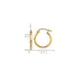 10k Yellow Gold Hoop Earrings, Polished Finish, Lightweight Classic Style for Women