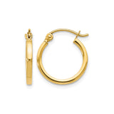 10k Yellow Gold Hoop Earrings, Polished Finish, Lightweight Classic Style for Women