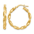 10k Yellow Gold Hoop Earrings, Twisted Rope Design, Handcrafted in Italy for Women