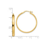 10k Yellow Gold Hoop Earrings, Classic Round Polished Finish, Lightweight Minimalist Design
