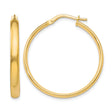 10k Yellow Gold Hoop Earrings, Classic Round Polished Finish, Lightweight Minimalist Design