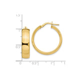 10k Yellow Gold Hoop Earrings, Medium Size with High Polish Finish, Lightweight Italian Style