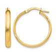 10k Yellow Gold Hoop Earrings, Italian Made Polished Round Hoops with Hinged Clasp