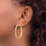 10k Yellow Gold Hoop Earrings, Italian Made Round Design with Polished Finish, Lightweight Jewelry