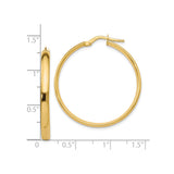10k Yellow Gold Hoop Earrings, Italian Made Round Design with Polished Finish, Lightweight Jewelry