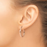 10k Rose Gold Hoop Earrings, Lightweight Round Polished Finish, Hinged Closure, Minimalist Style